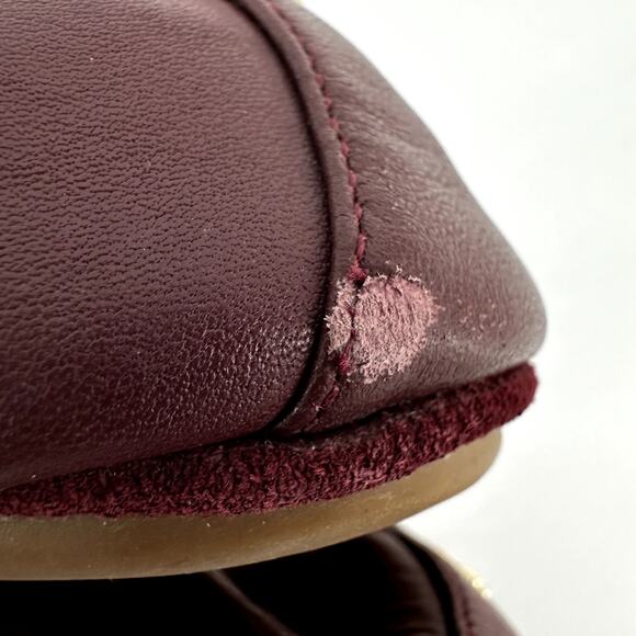 Yosi Samra Samantha Ballet Flats Foldable Patent Leather Cap Toe Wine 7 - Picture 6 of 7